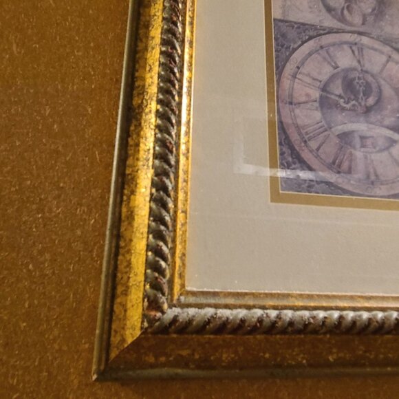 Beautiful rustic gold themed wood framed picture w/ glass front - Picture 2 of 4